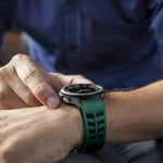 Richard Magnetic Folding Black Buckle Silicone Watch Band, For Samsung Galaxy Watch 4 classic 42 / 46mm
