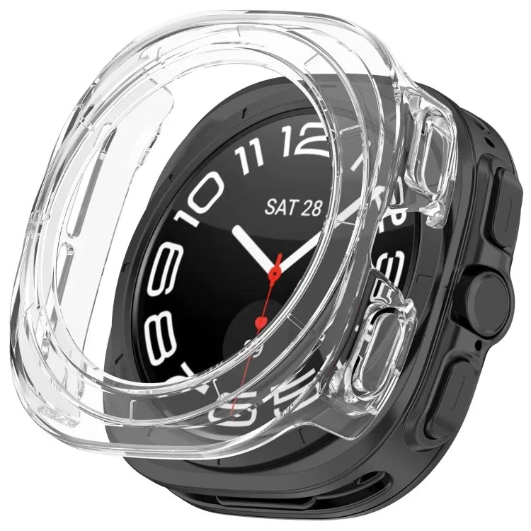 Coque de protection demi-hauteur ajourée en polycarbonate pour montre Samsung Galaxy Watch Ultra 47 mm / Ultra 2025, Samsung Galaxy Watch 7 44 mm et Samsung Galaxy Watch 7 40 mm.