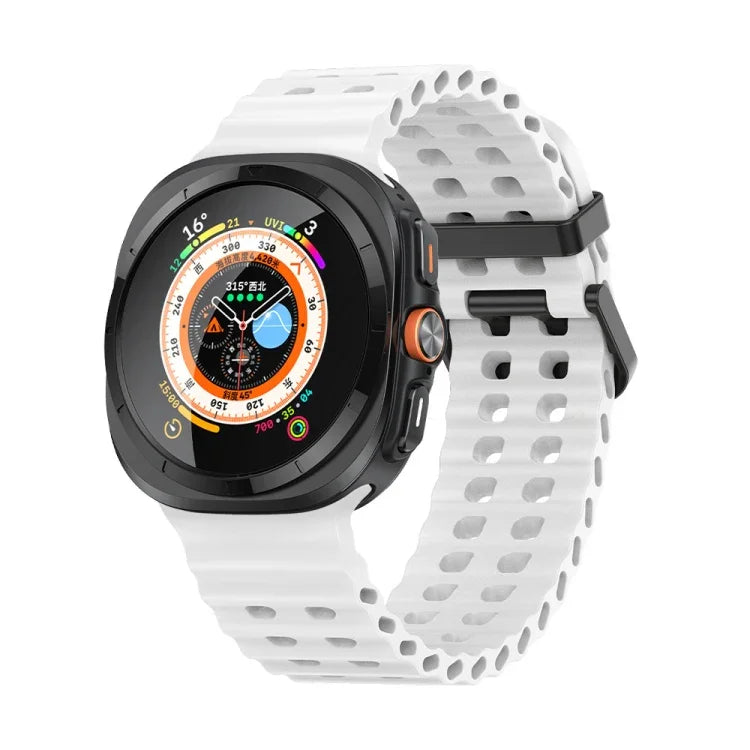 Bracelet de montre en silicone à double rangée Ocean, pour Samsung Galaxy Watch Ultra 47mm / Ultra 2025