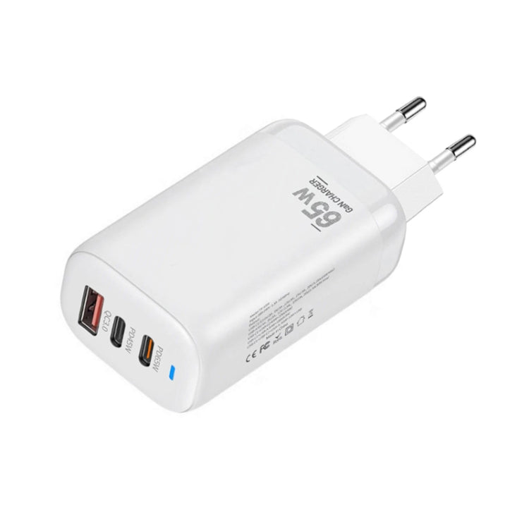 Adaptateur ordinateur portable / tablette TE-65W GaN PD65W double USB-C+USB-A, prise EU, prise EU