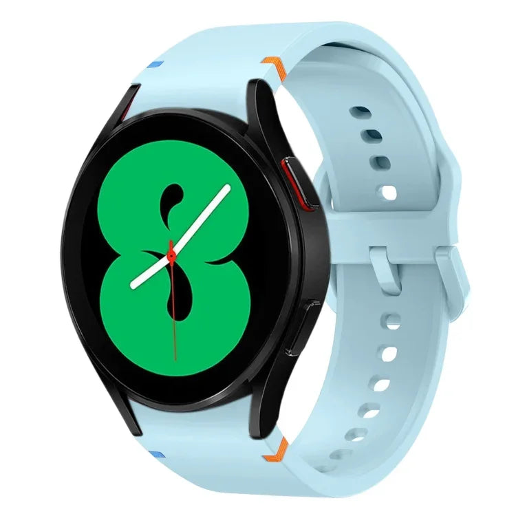 Flat Sewing Design Silicone Watch Band, For Sansung Galaxy Watch5 Pro 45mm, Fou Samsung Galaxy Watch 4 40 / 44mm, For Samsung Galaxy Watch 4 Classic 42 / 46mm