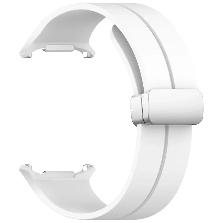 Bracelet de montre en silicone argenté à boucle magnétique pliable pour Samsung Galaxy Watch Ultra 47 mm / Ultra 2025