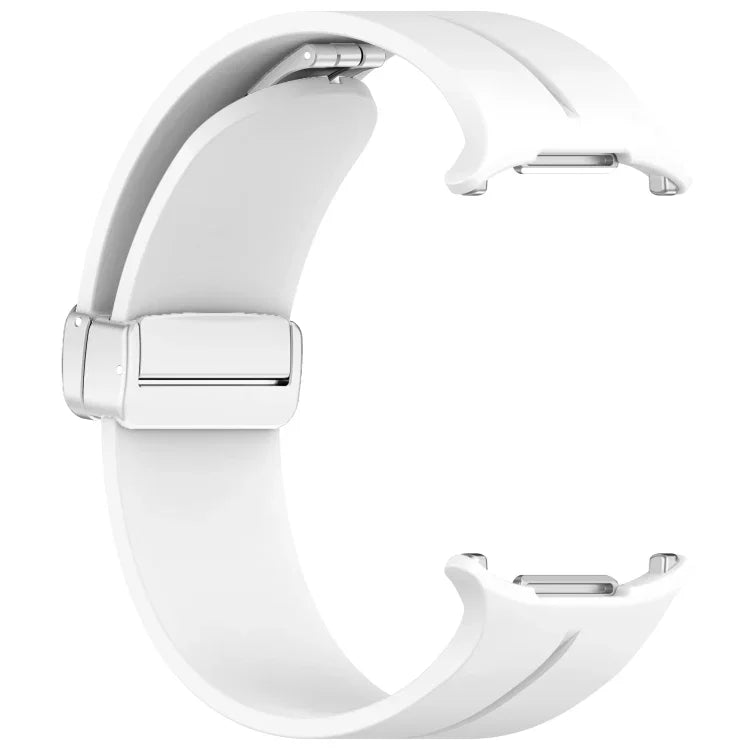 Bracelet de montre en silicone argenté à boucle magnétique pliable pour Samsung Galaxy Watch Ultra 47 mm / Ultra 2025