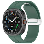 Bracelet de montre en silicone argenté à boucle magnétique pliable pour Samsung Galaxy Watch Ultra 47 mm / Ultra 2025