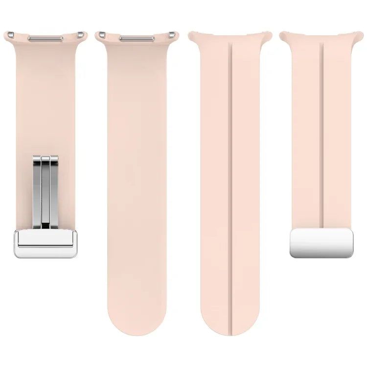 Bracelet de montre en silicone argenté à boucle magnétique pliable pour Samsung Galaxy Watch Ultra 47 mm / Ultra 2025