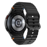 Bracelet de montre en silicone cousu motif vague, pour Samsung Galaxy Watch 7 40 / 44mm, pour Samsung Galaxy Watch 6 Classic, pour Samsung Galaxy Watch 6 40 / 44mm, pour Samsung Galaxy Watch 5 40 / 44mm
