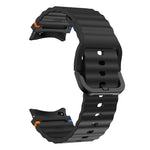 Bracelet de montre en silicone cousu motif vague, pour Samsung Galaxy Watch 7 40 / 44mm, pour Samsung Galaxy Watch 6 Classic, pour Samsung Galaxy Watch 6 40 / 44mm, pour Samsung Galaxy Watch 5 40 / 44mm