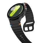 Bracelet de montre en silicone cousu motif vague, pour Samsung Galaxy Watch 7 40 / 44mm, pour Samsung Galaxy Watch 6 Classic, pour Samsung Galaxy Watch 6 40 / 44mm, pour Samsung Galaxy Watch 5 40 / 44mm