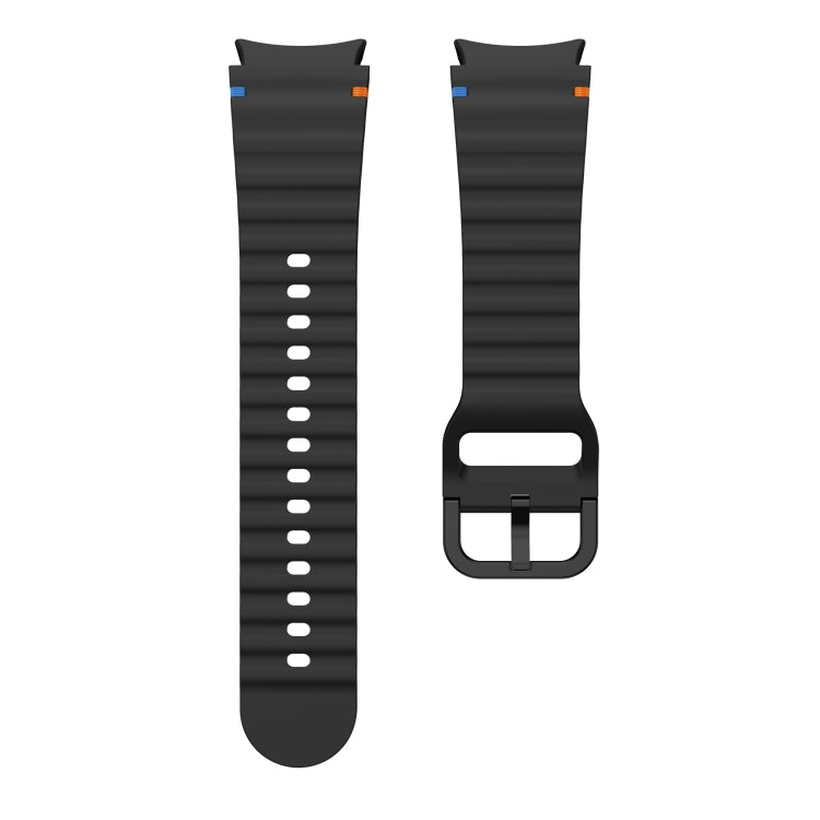 Bracelet de montre en silicone cousu motif vague, pour Samsung Galaxy Watch 7 40 / 44mm, pour Samsung Galaxy Watch 6 Classic, pour Samsung Galaxy Watch 6 40 / 44mm, pour Samsung Galaxy Watch 5 40 / 44mm