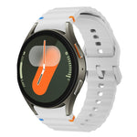 Bracelet de montre en silicone cousu motif vague, pour Samsung Galaxy Watch 7 40 / 44mm, pour Samsung Galaxy Watch 6 Classic, pour Samsung Galaxy Watch 6 40 / 44mm, pour Samsung Galaxy Watch 5 40 / 44mm