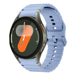 Bracelet de montre en silicone cousu motif vague, pour Samsung Galaxy Watch 7 40 / 44mm, pour Samsung Galaxy Watch 6 Classic, pour Samsung Galaxy Watch 6 40 / 44mm, pour Samsung Galaxy Watch 5 40 / 44mm