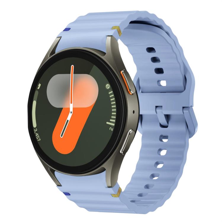 Bracelet de montre en silicone cousu motif vague, pour Samsung Galaxy Watch 7 40 / 44mm, pour Samsung Galaxy Watch 6 Classic, pour Samsung Galaxy Watch 6 40 / 44mm, pour Samsung Galaxy Watch 5 40 / 44mm