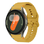 Bracelet de montre en silicone cousu motif vague, pour Samsung Galaxy Watch 7 40 / 44mm, pour Samsung Galaxy Watch 6 Classic, pour Samsung Galaxy Watch 6 40 / 44mm, pour Samsung Galaxy Watch 5 40 / 44mm