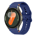 Bracelet de montre en silicone cousu motif vague, pour Samsung Galaxy Watch 7 40 / 44mm, pour Samsung Galaxy Watch 6 Classic, pour Samsung Galaxy Watch 6 40 / 44mm, pour Samsung Galaxy Watch 5 40 / 44mm