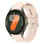 Bracelet de montre en silicone cousu motif vague, pour Samsung Galaxy Watch 7 40 / 44mm, pour Samsung Galaxy Watch 6 Classic, pour Samsung Galaxy Watch 6 40 / 44mm, pour Samsung Galaxy Watch 5 40 / 44mm