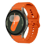 Bracelet de montre en silicone cousu motif vague, pour Samsung Galaxy Watch 7 40 / 44mm, pour Samsung Galaxy Watch 6 Classic, pour Samsung Galaxy Watch 6 40 / 44mm, pour Samsung Galaxy Watch 5 40 / 44mm