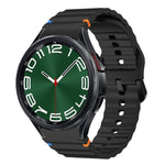 Bracelet de montre en silicone cousu motif vague, pour Samsung Galaxy Watch 7 40 / 44mm, pour Samsung Galaxy Watch 6 Classic, pour Samsung Galaxy Watch 6 40 / 44mm, pour Samsung Galaxy Watch 5 40 / 44mm