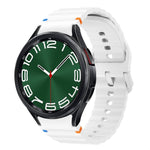 Bracelet de montre en silicone cousu motif vague, pour Samsung Galaxy Watch 7 40 / 44mm, pour Samsung Galaxy Watch 6 Classic, pour Samsung Galaxy Watch 6 40 / 44mm, pour Samsung Galaxy Watch 5 40 / 44mm