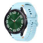 Bracelet de montre en silicone cousu motif vague, pour Samsung Galaxy Watch 7 40 / 44mm, pour Samsung Galaxy Watch 6 Classic, pour Samsung Galaxy Watch 6 40 / 44mm, pour Samsung Galaxy Watch 5 40 / 44mm