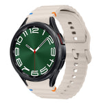 Bracelet de montre en silicone cousu motif vague, pour Samsung Galaxy Watch 7 40 / 44mm, pour Samsung Galaxy Watch 6 Classic, pour Samsung Galaxy Watch 6 40 / 44mm, pour Samsung Galaxy Watch 5 40 / 44mm