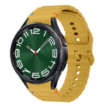 Bracelet de montre en silicone cousu motif vague, pour Samsung Galaxy Watch 7 40 / 44mm, pour Samsung Galaxy Watch 6 Classic, pour Samsung Galaxy Watch 6 40 / 44mm, pour Samsung Galaxy Watch 5 40 / 44mm