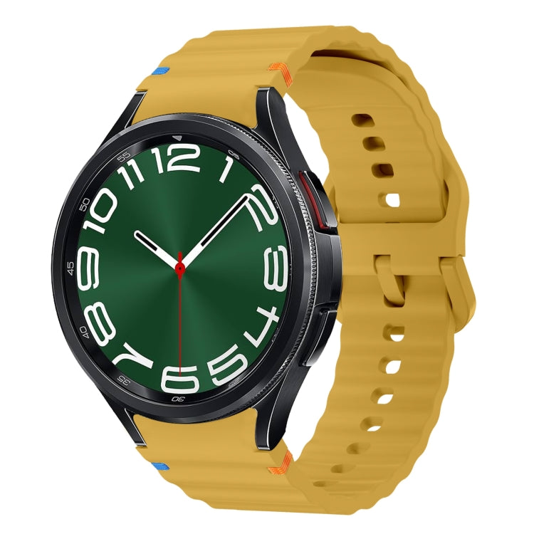 Bracelet de montre en silicone cousu motif vague, pour Samsung Galaxy Watch 7 40 / 44mm, pour Samsung Galaxy Watch 6 Classic, pour Samsung Galaxy Watch 6 40 / 44mm, pour Samsung Galaxy Watch 5 40 / 44mm