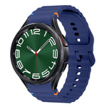 Bracelet de montre en silicone cousu motif vague, pour Samsung Galaxy Watch 7 40 / 44mm, pour Samsung Galaxy Watch 6 Classic, pour Samsung Galaxy Watch 6 40 / 44mm, pour Samsung Galaxy Watch 5 40 / 44mm