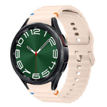 Bracelet de montre en silicone cousu motif vague, pour Samsung Galaxy Watch 7 40 / 44mm, pour Samsung Galaxy Watch 6 Classic, pour Samsung Galaxy Watch 6 40 / 44mm, pour Samsung Galaxy Watch 5 40 / 44mm