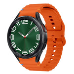 Bracelet de montre en silicone cousu motif vague, pour Samsung Galaxy Watch 7 40 / 44mm, pour Samsung Galaxy Watch 6 Classic, pour Samsung Galaxy Watch 6 40 / 44mm, pour Samsung Galaxy Watch 5 40 / 44mm
