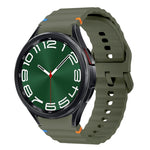 Bracelet de montre en silicone cousu motif vague, pour Samsung Galaxy Watch 7 40 / 44mm, pour Samsung Galaxy Watch 6 Classic, pour Samsung Galaxy Watch 6 40 / 44mm, pour Samsung Galaxy Watch 5 40 / 44mm