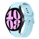 Bracelet de montre en silicone cousu motif vague, pour Samsung Galaxy Watch 7 40 / 44mm, pour Samsung Galaxy Watch 6 Classic, pour Samsung Galaxy Watch 6 40 / 44mm, pour Samsung Galaxy Watch 5 40 / 44mm