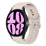 Bracelet de montre en silicone cousu motif vague, pour Samsung Galaxy Watch 7 40 / 44mm, pour Samsung Galaxy Watch 6 Classic, pour Samsung Galaxy Watch 6 40 / 44mm, pour Samsung Galaxy Watch 5 40 / 44mm