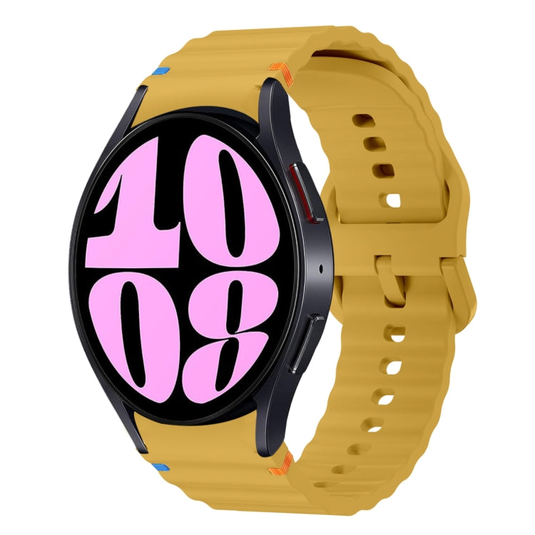 Bracelet de montre en silicone cousu motif vague, pour Samsung Galaxy Watch 7 40 / 44mm, pour Samsung Galaxy Watch 6 Classic, pour Samsung Galaxy Watch 6 40 / 44mm, pour Samsung Galaxy Watch 5 40 / 44mm