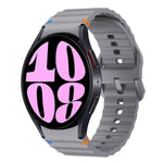 Bracelet de montre en silicone cousu motif vague, pour Samsung Galaxy Watch 7 40 / 44mm, pour Samsung Galaxy Watch 6 Classic, pour Samsung Galaxy Watch 6 40 / 44mm, pour Samsung Galaxy Watch 5 40 / 44mm