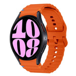 Bracelet de montre en silicone cousu motif vague, pour Samsung Galaxy Watch 7 40 / 44mm, pour Samsung Galaxy Watch 6 Classic, pour Samsung Galaxy Watch 6 40 / 44mm, pour Samsung Galaxy Watch 5 40 / 44mm