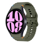 Bracelet de montre en silicone cousu motif vague, pour Samsung Galaxy Watch 7 40 / 44mm, pour Samsung Galaxy Watch 6 Classic, pour Samsung Galaxy Watch 6 40 / 44mm, pour Samsung Galaxy Watch 5 40 / 44mm