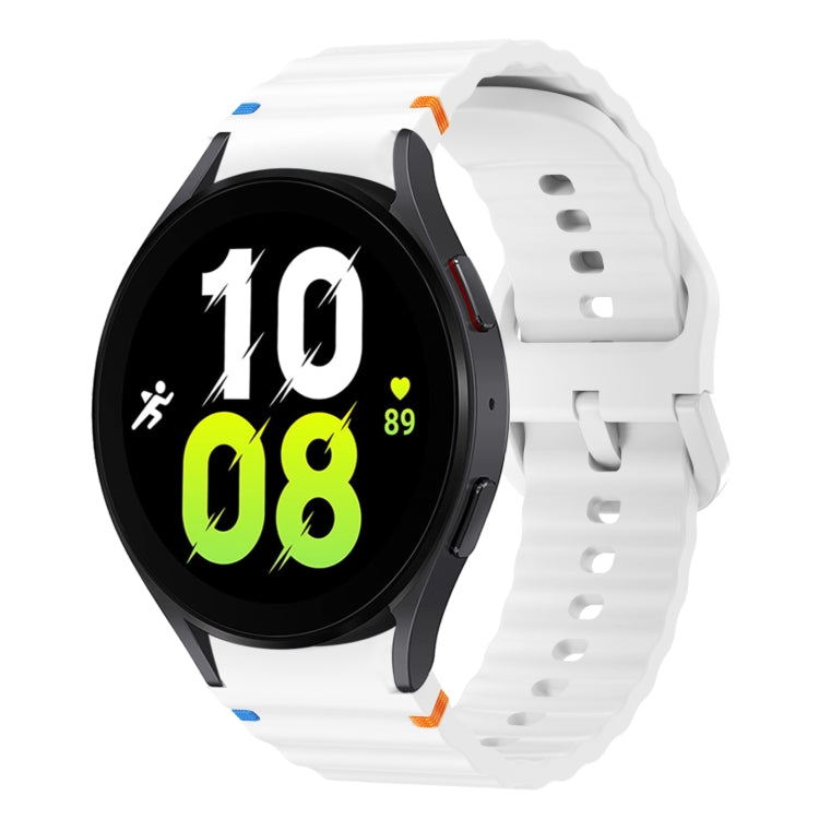 Bracelet de montre en silicone cousu motif vague, pour Samsung Galaxy Watch 7 40 / 44mm, pour Samsung Galaxy Watch 6 Classic, pour Samsung Galaxy Watch 6 40 / 44mm, pour Samsung Galaxy Watch 5 40 / 44mm