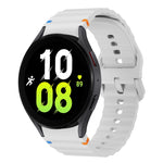 Bracelet de montre en silicone cousu motif vague, pour Samsung Galaxy Watch 7 40 / 44mm, pour Samsung Galaxy Watch 6 Classic, pour Samsung Galaxy Watch 6 40 / 44mm, pour Samsung Galaxy Watch 5 40 / 44mm