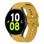 Bracelet de montre en silicone cousu motif vague, pour Samsung Galaxy Watch 7 40 / 44mm, pour Samsung Galaxy Watch 6 Classic, pour Samsung Galaxy Watch 6 40 / 44mm, pour Samsung Galaxy Watch 5 40 / 44mm