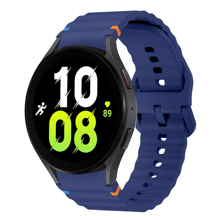 Bracelet de montre en silicone cousu motif vague, pour Samsung Galaxy Watch 7 40 / 44mm, pour Samsung Galaxy Watch 6 Classic, pour Samsung Galaxy Watch 6 40 / 44mm, pour Samsung Galaxy Watch 5 40 / 44mm