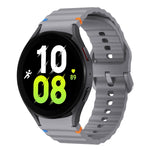 Bracelet de montre en silicone cousu motif vague, pour Samsung Galaxy Watch 7 40 / 44mm, pour Samsung Galaxy Watch 6 Classic, pour Samsung Galaxy Watch 6 40 / 44mm, pour Samsung Galaxy Watch 5 40 / 44mm