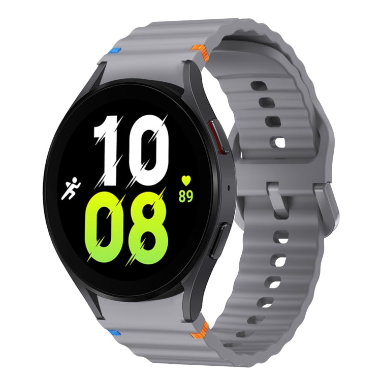 Bracelet de montre en silicone cousu motif vague, pour Samsung Galaxy Watch 7 40 / 44mm, pour Samsung Galaxy Watch 6 Classic, pour Samsung Galaxy Watch 6 40 / 44mm, pour Samsung Galaxy Watch 5 40 / 44mm