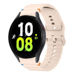 Bracelet de montre en silicone cousu motif vague, pour Samsung Galaxy Watch 7 40 / 44mm, pour Samsung Galaxy Watch 6 Classic, pour Samsung Galaxy Watch 6 40 / 44mm, pour Samsung Galaxy Watch 5 40 / 44mm