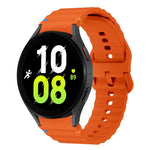 Bracelet de montre en silicone cousu motif vague, pour Samsung Galaxy Watch 7 40 / 44mm, pour Samsung Galaxy Watch 6 Classic, pour Samsung Galaxy Watch 6 40 / 44mm, pour Samsung Galaxy Watch 5 40 / 44mm