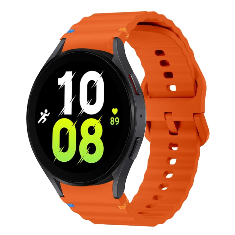 Bracelet de montre en silicone cousu motif vague, pour Samsung Galaxy Watch 7 40 / 44mm, pour Samsung Galaxy Watch 6 Classic, pour Samsung Galaxy Watch 6 40 / 44mm, pour Samsung Galaxy Watch 5 40 / 44mm