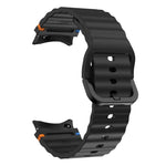 Wave Pattern Stitched Silicone Watch Band, For Samsung Galaxy Watch 5 Pro, For Samsung Galaxy Watch 4 40 / 44mm, For Samsung Galaxy Watch 4 Classic 42 / 46mm, For Samsung Galaxy Watch3 41mm