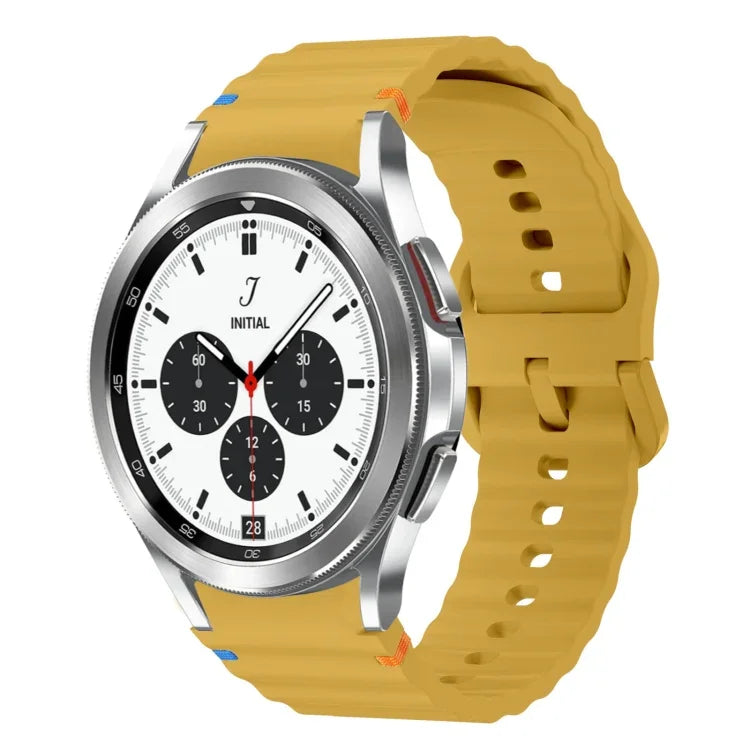 Wave Pattern Stitched Silicone Watch Band, For Samsung Galaxy Watch 5 Pro, For Samsung Galaxy Watch 4 40 / 44mm, For Samsung Galaxy Watch 4 Classic 42 / 46mm, For Samsung Galaxy Watch3 41mm