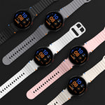 Bracelet de montre en silicone cousu motif vague, pour Samsung Galaxy Watch 7 40 / 44mm, pour Samsung Galaxy Watch 6 Classic, pour Samsung Galaxy Watch 6 40 / 44mm, pour Samsung Galaxy Watch 5 40 / 44mm