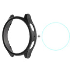 ENKAY Hat-Prince Electroplated Hard PC Case + 0.2mm 9H Glass Screen Protector, For Samsung Galaxy Watch7 44mm, For Samsung Galaxy Watch7 40mm