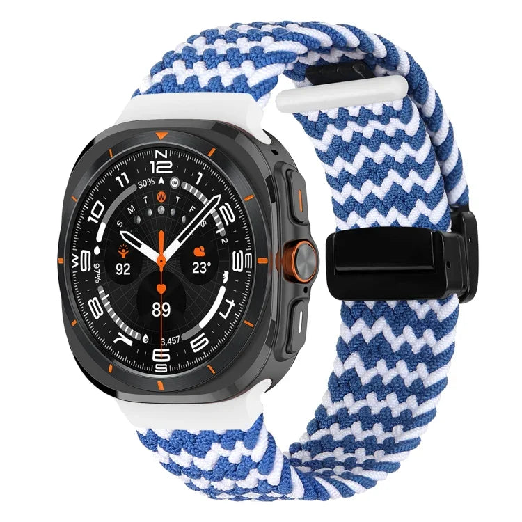 Bracelet de montre tressé à boucle magnétique pliable pour Samsung Galaxy Watch Ultra 47 mm